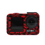 For DJI Action 4 Motion Camera Stickers All Inclusive Photo Frame Color Changing Stickers Accessories, Style: AC4-17 Snake Scale Red