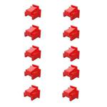 RJ45 Network Port Dust Plug Router Network Cable Protection Cover(Red 10pcs)