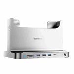 Vaydeer SZD011 For Mac Mini Desktop Computer Host Vertical Stand with Docking Station(Silver)