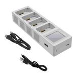 For DJI Mini 4 Pro / Mini 3 Pro / Mini 3 YX Four-Way Color Screen Charger Battery Manager(Light Gray)