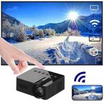 YT100 Suppor 1080P Mini Portable Projector WiFi Wireless Mirroring For IOS Android Smartphone(Black)