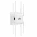 U18 1200Mbps 2.4G & 5G  Wireless Repeater WiFi Signal Amplifier With 8 Antenna US Plug White