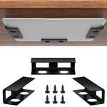 Under Desk Laptop Tablet Storage Mount Kit Office Storage Organize(Black)