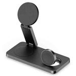 T8 3 In 1 Folding Magnetic Wireless Charging Dock For Apple Watch / iPhone / AirPods(Black)