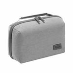 Business Trip Double Layer RPET Digital Cable Storage Bag Bluetooth Earphone Storage Organizer Handbag(Gray)
