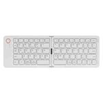 B023 Two Folding Portable Mini Wireless Bluetooth Keyboard Cell Phone Laptop Notebook Office Keyboard(White)