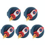 5pcs /Pack For Airtag Children Shoelace Fixed Locator Silicone Protective Cover(Rockets)