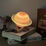 RGB Lighting Planet Shape Desktop Bluetooth Speaker Home 3D Subwoofer(Saturn Rings)