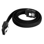 0.5m SATA3.0 With Aluminum Foil Shield Braided Cable Body Computer Hard Drive Power Cable(Black)