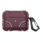 For AirPods 4 Earbuds TPU Cover Case Vanguard Armor Storage Box(Purple Red)