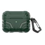 For AirPods Pro 2 Earbuds TPU Cover Case Vanguard Armor Storage Box(Ink Green)