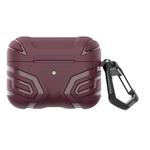 For AirPods Pro 2 Earbuds TPU Cover Case Vanguard Armor Storage Box(Purple Red)