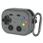 For AirPods Pro 2 Earbuds Cover Retro Game Console Protective Case with Lock Design(Gray)