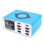 RELIFE RL-304S Multifunctional Smart Digital Display 8 Port Fast Charger USB Support PD+QC3.0 Mobile Phone Charger(US Plug)