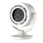 F168 Intelligent Voice Desktop Circulation Fan Touch-Screen Shaking-Head High Rotation Speed Bladeless Night Light Fan(Beige)