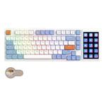 Ajazz AKP815 81 Keys Wired Mechanical Keyboard RGB Backlit LCD Screen Visual Programming Custom Driver Gaming Keyboard(Tea Axis Blue White Orange)