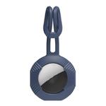 For AirTag AhaStyle PT164 Silicone Protective Cover Easy Carry Fixed Tracker Shell Backpack Pendant(Dark Blue)