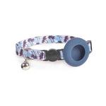 For Airtag Tracker Protective Case Cat Collar GPS Locator Protective Case With Bell(Black Night Beach)