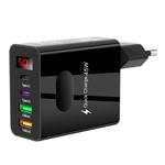 2 USB+2 Type-C Digital Display Mobile Phone Multi-port Charger, Color: EU Plug Black