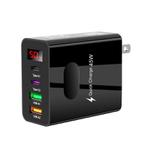 2 USB+2 Type-C Digital Display Mobile Phone Multi-port Charger, Color: US Plug Black