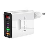 2 USB+2 Type-C Digital Display Mobile Phone Multi-port Charger, Color: EU Plug White