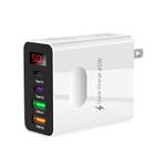 2 USB+2 Type-C Digital Display Mobile Phone Multi-port Charger, Color: US Plug White