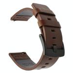 For Huawei / Samsung Gear S3 / S2 Leather Watch Band Universal Quick Release Watch Band, Color: Brown Black Buckle(20mm)