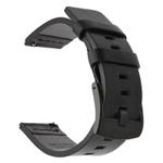 For Huawei / Samsung Gear S3 / S2 Leather Watch Band Universal Quick Release Watch Band, Color: Black Black Buckle(20mm)