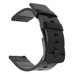For Huawei / Samsung Gear S3 / S2 Leather Watch Band Universal Quick Release Watch Band, Color: Black Black Buckle(24mm)