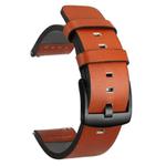 For Huawei / Samsung Gear S3 / S2 Leather Watch Band Universal Quick Release Watch Band, Color: Orange Black Buckle(18mm)