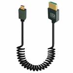 8K 60HZ HDMI 2.1 Spring Cable 0.5m Length, Spec: Micro HDMI To HDMI Straight