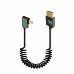 8K 60HZ HDMI 2.1 Spring Cable 0.5m Length, Spec: Micro HDMI Right Bend