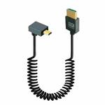8K 60HZ HDMI 2.1 Spring Cable 0.5m Length, Spec: Micro HDMI Reverse Bend