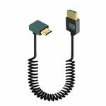 8K 60HZ HDMI 2.1 Spring Cable 0.5m Length, Spec: Mini HDMI Reverse Bend