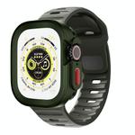 For Apple Watch S10 46mm Sport Loop Silicone Watch Strap + TPU Protective Case Set(Dark Green)
