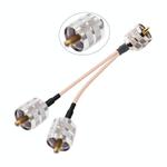 15cm UHF Male To Dual UHF Male Split 1 In 2 Cable SO239 To PL259Y RG316 Adapter Cable