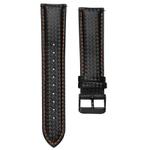 For Huawei / Samsung Galaxy Watch Universal Watch Strap Quick Release Carbon Fiber Leather Watch Band, Size: 22mm(Orange Line)