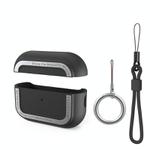 For AirPods Pro 2 AhaStyle JY09 Dual Lanyard Case TPU+Aluminum Personalized Case(Black)