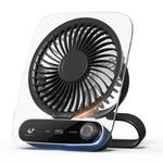 199-speed Desktop wall-mounted Fan With Handle & Light Built-in  Aromatherapy Cotton(Clear Black)