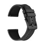 For Samsung Galaxy Watch / Huawei GT3 22mm Universal Quick Release Leather Silicone Strap(Black)