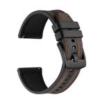 For Samsung Galaxy Watch / Huawei GT3 22mm Universal Quick Release Leather Silicone Strap(Coffee)