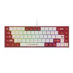 Ajazz AK680 Gaming Mechanical Keyboard Wired 68-keys Hot-swappable Small Keyboard(Green Axis Red White)