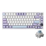 Ajazz AK820 Pro Wireless Bluetooth Tri- mode Custom Hot Swap Gasket Mechanical Gaming Keyboard With TFT Screen, Color: Flying Fish Spindle Purple