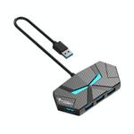 7 In 1 USB 2.0 Hub Splitter Colorful Ambient Light Type-C Docking Station Laptop Multi-Port Adapter, Spec: 0.6m (Black)