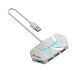 7 In 1 USB 2.0 Hub Splitter Colorful Ambient Light Type-C Docking Station Laptop Multi-Port Adapter, Spec: 0.6m (White)