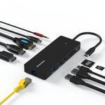 Blueendless Type-C Gigabit Ethernet Port Multi-Screen Different Display HUB, Port: HDMI x 2 + DP
