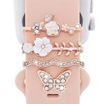 4pcs / Set 22mm Width Smart Watch Silicone Band Decorative Ring Metal Accessories(Rose Gold)
