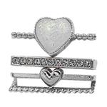 4pcs / Set 21mm Width Smart Watch Silicone Band Heart Decorative Ring Metal Accessories(Silver)