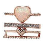 4pcs / Set 21mm Width Smart Watch Silicone Band Heart Decorative Ring Metal Accessories(Rose Gold)