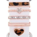 5pcs / Set 20mm Width Smart Watch Silicone Band Decorative Ring Metal Accessories, Style: Rose Gold 4